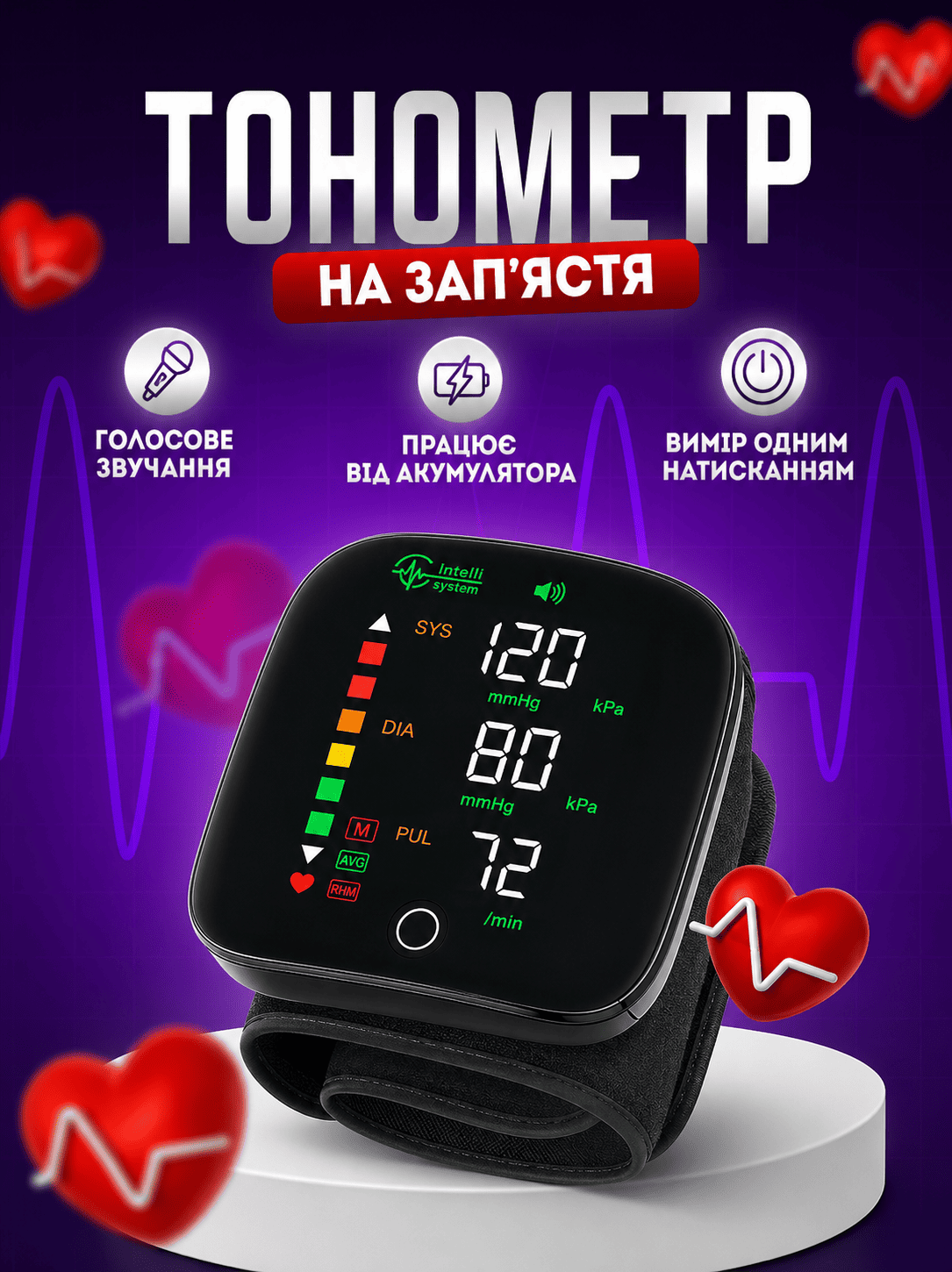 Тонометр на зап'ясті